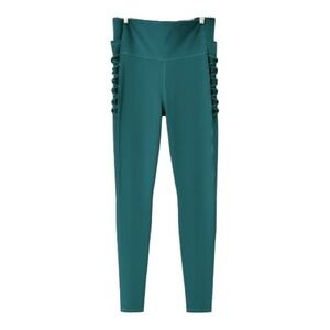 All In Motion Women’s Green Leggings with Hip Cord Detail and Pockets Large NWT